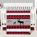 Trend Lab Lumberjack Moose 3 Piece Crib Bedding Set, Gender-Neutral Color Palette, Includes Quilt, Fitted Crib Sheet and Skirt