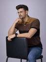 Trend Twist Men Striped Polo Neck Pure