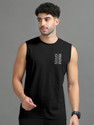 Trend Twist Printed Men Scoop Neck Black