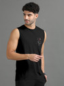 Trend Twist Printed Men Scoop Neck Black
