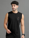 Trend Twist Printed Men Scoop Neck Black