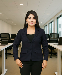 TrendArc Solid Single Breasted Formal Women Blazer