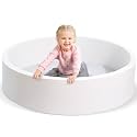 TRENDBOX Extra Large Soft Foam Ball Pit 51.2" x 11.8" (NO Balls) in Large Sponge Round Ball Pool Indoor Round Children Toddler Playpen - White