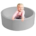 TRENDBOX Foam Ball Pit, 36" x 12" Indoor Soft Ball Pool for Kid，Light Grey