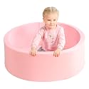 TRENDBOX Memory Foam Sponge Indoor Round Ball Pit (NO Balls) for Children (Light Pink)