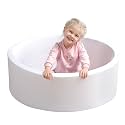 TRENDBOX Soft Memory Foam Ball Pit Sponge Indoor Round Ball Pit (NO Balls) for Toddler Children - White