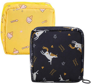 trendegic sanitary napkin pouch pad travel cosmetic makeup jewellery storage pouch holder travel toiletry kit