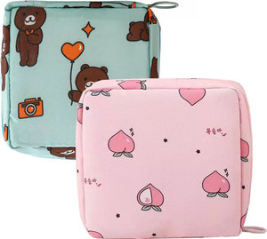 trendegic sanitary napkin pouch pad travel cosmetic makeup jewellery storage pouch holder travel toiletry kit