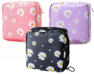 trendegic travel sanitary napkin pouch pad cosmetic makeup jewellery storage pouch holder travel toiletry kit