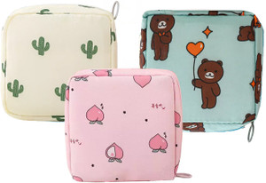 trendegic travel sanitary napkin pouch pad cosmetic makeup jewellery storage pouch holder travel toiletry kit