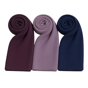 trending chiffon georgette hijab combo pack of 3 women amp girls  soft malaysian head wrap collection  lightweight plain fancy abaya scarf set  elegant shawl stole dupatta for college casual party