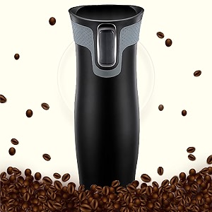 trending coffee travel mug insulated coffee cup with leakproof lid vacuum insulation stainless steel reusable for hot cold coffee water and tea thermal mug with non-slip protective cover 470ml