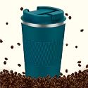 TRENDING Coffee Travel Mug, Insulated Coffee Cup with Leakproof Lid, Vacuum Insulation Stainless Steel Reusable for Hot Cold Coffee, Water, and Tea, Thermal Mug with Non-Slip Protective Cover, 510ml