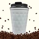 TRENDING Coffee Travel Mug, Vacuum Insulated Tumbler With Leakproof Flip Lid For Hot And Cold Water, Tea In Travel, Car, Office, School, Camping (350ml White)