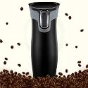 TRENDING Coffee Travel Mug, Insulated Coffee Cup with Leakproof Lid, Vacuum Insulation Stainless Steel Reusable for Hot Cold Coffee, Water, and Tea, Thermal Mug with Non-Slip Protective Cover, 470ml
