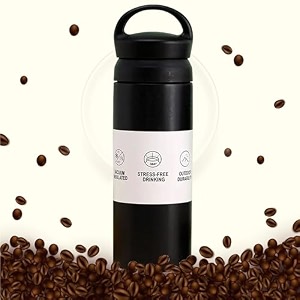 trending coffee travel mug vacuum coffee tumbler with leakproof flip insulated coffee mug for hot and cold water coffee and tea in travel car office school camping  tumbler flask 500ml black