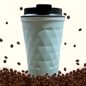 trending coffee travel mug vacuum coffee tumbler with leakproof flip insulated coffee mug for hot and cold water coffee and tea in travel car office school camping 350ml white mug