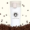 TRENDING Coffee Travel Mug, Vacuum Insulated Tumbler With Leakproof Flip Lid For Hot And Cold Water, Tea In Travel, Car, Office, School, Camping (350ml White)