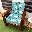 Decor Magical Universal Stretchable Wooden Sofa Seat Cover Pack of 5 Seater, Sofa Back Cushion Cover, Printed Sofa slipcover Polycotton (Marigold)