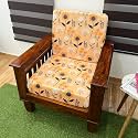 Decor Magical Universal Stretchable Wooden Sofa Seat Cover Pack of 6 Seater, Sofa Back Cushion Cover, Printed Sofa slipcover Polycotton (Marigold)