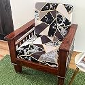 Decor Magical Universal Stretchable Wooden Sofa Seat Cover Pack of 10 Seater, Sofa Back Cushion Cover, Printed Sofa slipcover Polycotton (Marigold)
