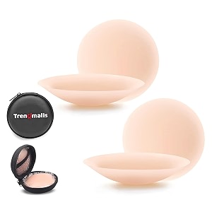 trendmalls nipple cover - sticky adhesive silicone nipple pasties - reusable pasty nipple covers for women with travel box
