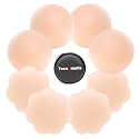 TRENDMALLS Nipple Cover - Sticky Adhesive Silicone Nipple Pasties - Reusable Pasty Nipple Covers for Women with Travel Box