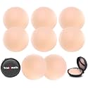 TRENDMALLS Nipple Cover - Sticky Adhesive Silicone Nipple Pasties - Reusable Pasty Nipple Covers for Women with Travel Box