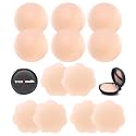 TRENDMALLS Nipple Cover - Sticky Adhesive Silicone Nipple Pasties - Reusable Pasty Nipple Covers for Women with Travel Box