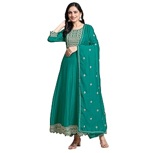 TRENDMALLS Womens Art Silk Embroidery Salwar Suit