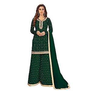 TRENDMALLS Womens Cotton Embroidery Kurta Sharara Suit