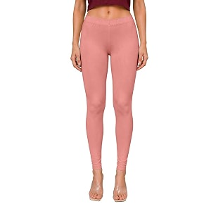 trendmalls women39s microfiber elastane stretch soft churidar length leggings with ultrasoft waistband light pink