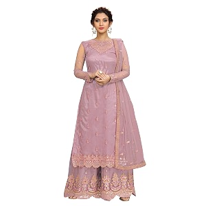 TRENDMALLS Womens Net Embroidery Salwar Suit Kurta
