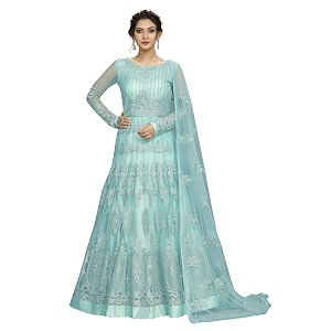 TRENDMALLS Womens Net Embroidery Salwar Suit Anarkali