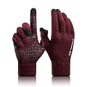 TRENDOUX Merino Wool Winter Gloves for Men Women, Cold Weather Warm Touchscreen Unisex, Non-Slip, Knit Elastic Cuff