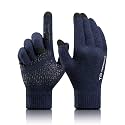 TRENDOUX Merino Wool Winter Gloves for Men Women, Cold Weather Warm Touchscreen Unisex, Non-Slip, Knit Elastic Cuff
