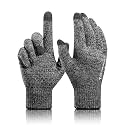 TRENDOUX Merino Wool Winter Gloves for Men Women, Cold Weather Warm Touchscreen Unisex, Non-Slip, Knit Elastic Cuff