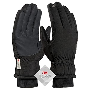 trendoux winter gloves for men waterproof mens winter glove for women 3m thinsulate -30 touchscreen windproof cuff thick thermal wicking insert bike snowboard snow running black l