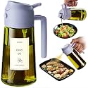 TrendPlain - Original 16oz/470ml Olive Oil Dispenser Bottle for Kitchen Gadgets and Air Fryer Accessories - Olive Oil Sprayer for Cooking w/Stickers - Lilac