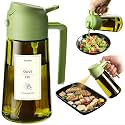 TrendPlain - Original 16oz/470ml Olive Oil Dispenser Bottle for Kitchen Gadgets and Air Fryer Accessories - Olive Oil Sprayer for Cooking w/Stickers - Green