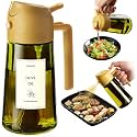 TrendPlain - Original 16oz/470ml Olive Oil Dispenser Bottle for Kitchen Gadgets and Air Fryer Accessories - Olive Oil Sprayer for Cooking w/Stickers - Yellow