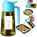 TrendPlain - Original 16oz/470ml Olive Oil Dispenser Bottle for Kitchen Gadgets and Air Fryer Accessories - Olive Oil Sprayer for Cooking w/Stickers - Sky Blue