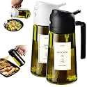 TrendPlain - Original 16oz/470ml Olive Oil Dispenser Bottle for Kitchen Gadgets and Air Fryer Accessories - Olive Oil Sprayer for Cooking w/Stickers - Black&amp;White