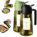TrendPlain - Original 16oz/470ml Olive Oil Dispenser Bottle for Kitchen Gadgets and Air Fryer Accessories - Olive Oil Sprayer for Cooking w/Stickers - Black&amp;Green