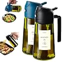 TrendPlain - Original 16oz/470ml Olive Oil Dispenser Bottle for Kitchen Gadgets and Air Fryer Accessories - Olive Oil Sprayer for Cooking w/Stickers - Black&amp;Navy