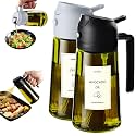 TrendPlain - Original 16oz/470ml Olive Oil Dispenser Bottle for Kitchen Gadgets and Air Fryer Accessories - Olive Oil Sprayer for Cooking w/Stickers - Black&amp;Ash