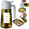 TrendPlain - Original 16oz/470ml Olive Oil Dispenser Bottle for Kitchen Gadgets and Air Fryer Accessories - Olive Oil Sprayer for Cooking w/Stickers - Ash