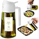 TrendPlain - Original 16oz/470ml Olive Oil Dispenser Bottle for Kitchen Gadgets and Air Fryer Accessories - Olive Oil Sprayer for Cooking w/Stickers - White