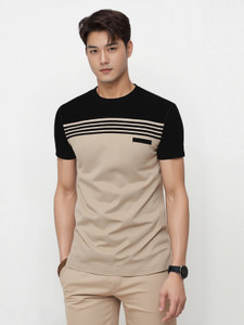 TrendsTalk Colorblock Men Round Neck Multicolor T-Shirt