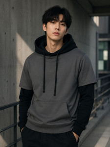 TrendsTalk Men Full Sleeve Solid Hooded Sweatshirt